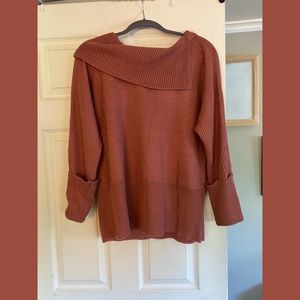 NY&CO over the shoulder ribbed cowl neck sweater